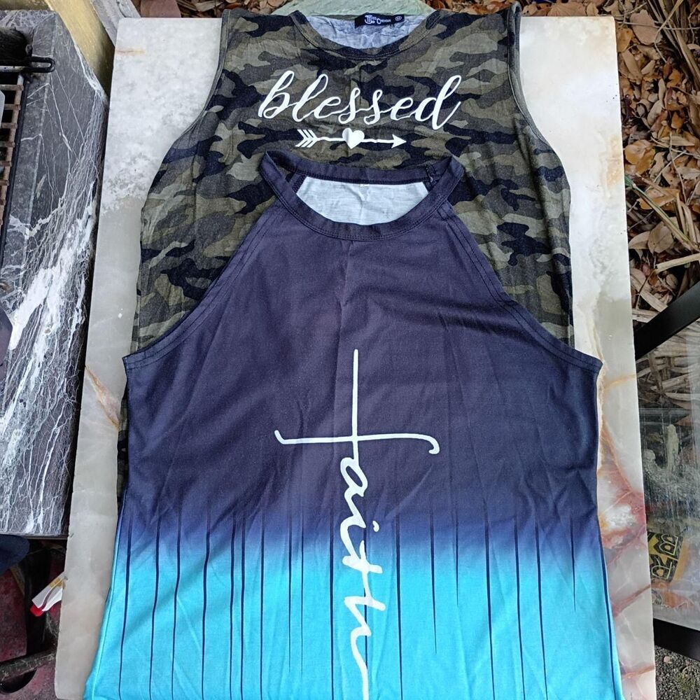 2 for One Price Ladies Tank Tops: Blessed - Faith